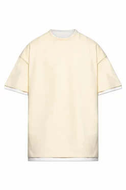 JIL SANDER ŻÓŁTY T-shirt z nadrukiem