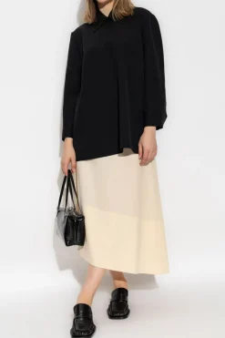 JIL SANDER ŻÓŁTY Wełniana spódnica