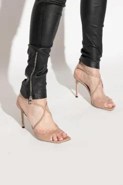 Jimmy Choo beżowy Sandały na obcasie ‘Azia’