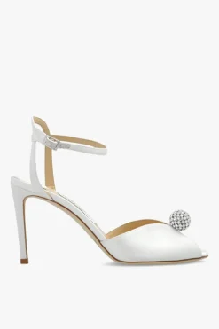 Jimmy Choo BIAŁY Sandały na obcasie ‘Sacora’