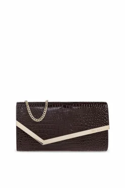 Jimmy Choo BRĄZOWY Kopertówka `Emmie`