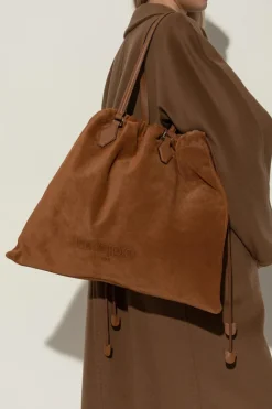 Jimmy Choo BRĄZOWY Torba `Drawstring Large` typu `shopper`