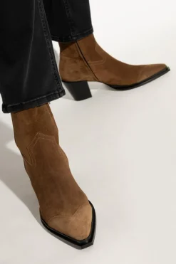 Jimmy Choo BRĄZOWY Zamszowe botki na obcasie `Cece AB`