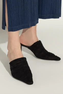 Jimmy Choo CZARNY Klapki na obcasie `Lotta`
