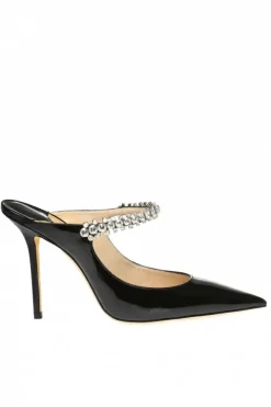 Jimmy Choo CZARNY Klapki na szpilce 'Bing'