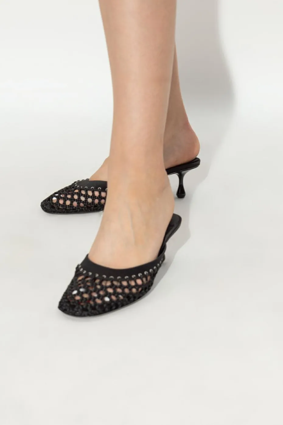 Jimmy Choo CZARNY Klapki na obcasie `Pixie`