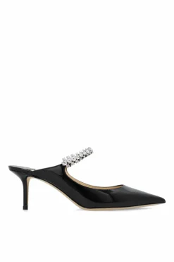 Jimmy Choo CZARNY Lakierowane klapki na obcasie ‘Bing’