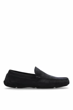Jimmy Choo GRANATOWY Zamszowe mokasyny `Stanly`