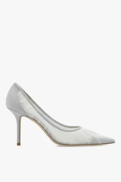 Jimmy Choo SREBRNY Brokatowe szpilki ‘Love’