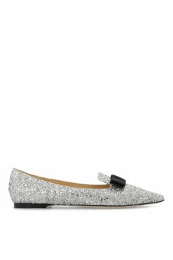 Jimmy Choo SREBRNY Brokatowe baleriny ‘Gala’