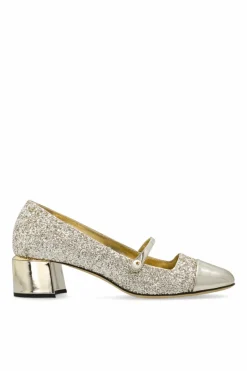 Jimmy Choo ZŁOTY Brokatowe buty na obcasie ‘Elisa’
