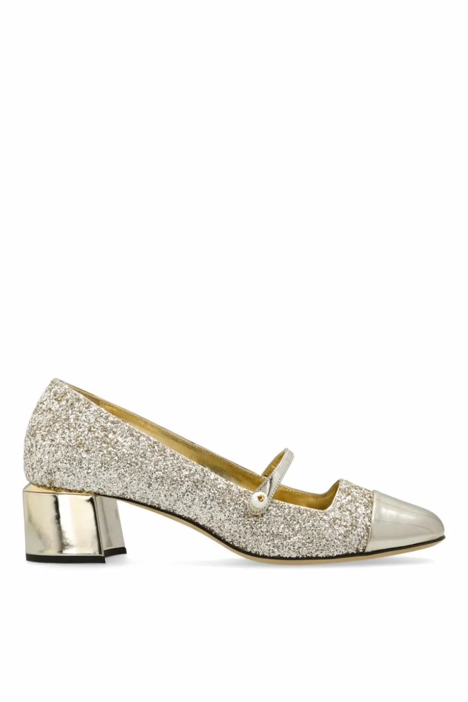 Jimmy Choo ZŁOTY Brokatowe buty na obcasie ‘Elisa’