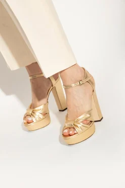 Jimmy Choo ZŁOTY Sandały na platformie ‘Heloise’