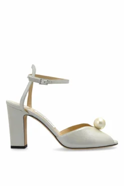 Jimmy Choo ZŁOTY Sandały na obcasie `Sacaria`