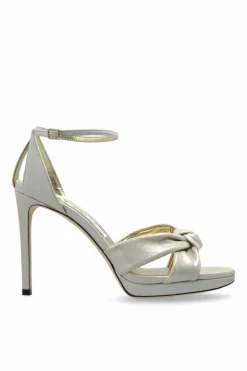 Jimmy Choo ZŁOTY Sandały na platformie `Rosie`