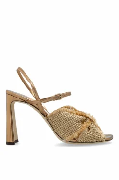 Jimmy Choo ZŁOTY Sandały na obcasie `Annika`