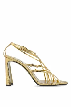 Jimmy Choo ZŁOTY Sandały na obcasie `Felice`