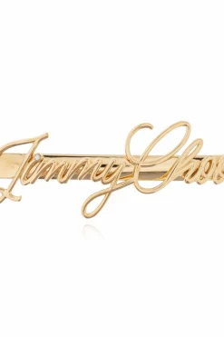 Jimmy Choo ZŁOTY Spinka do włosów z logo