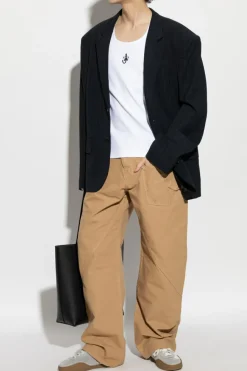 JW Anderson beżowy Spodnie z logo