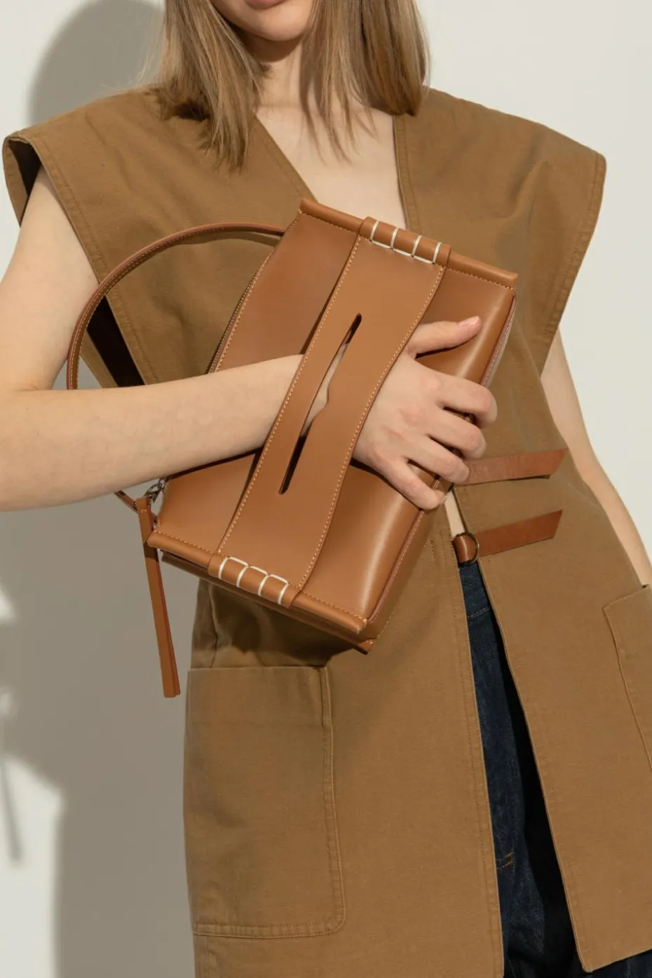 JW Anderson BRĄZOWY Torba do ręki `Loafer`