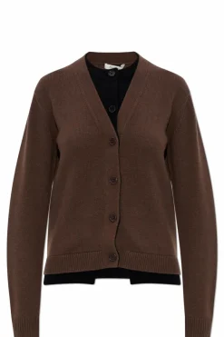 JW Anderson BRĄZOWY Wełniany kardigan