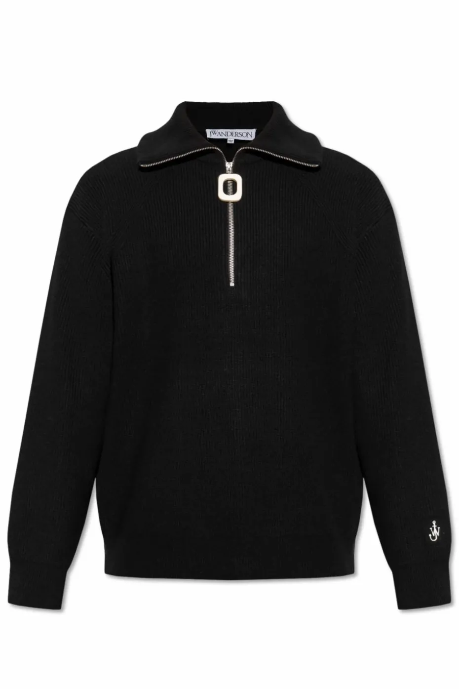 JW Anderson CZARNY Prążkowany sweter