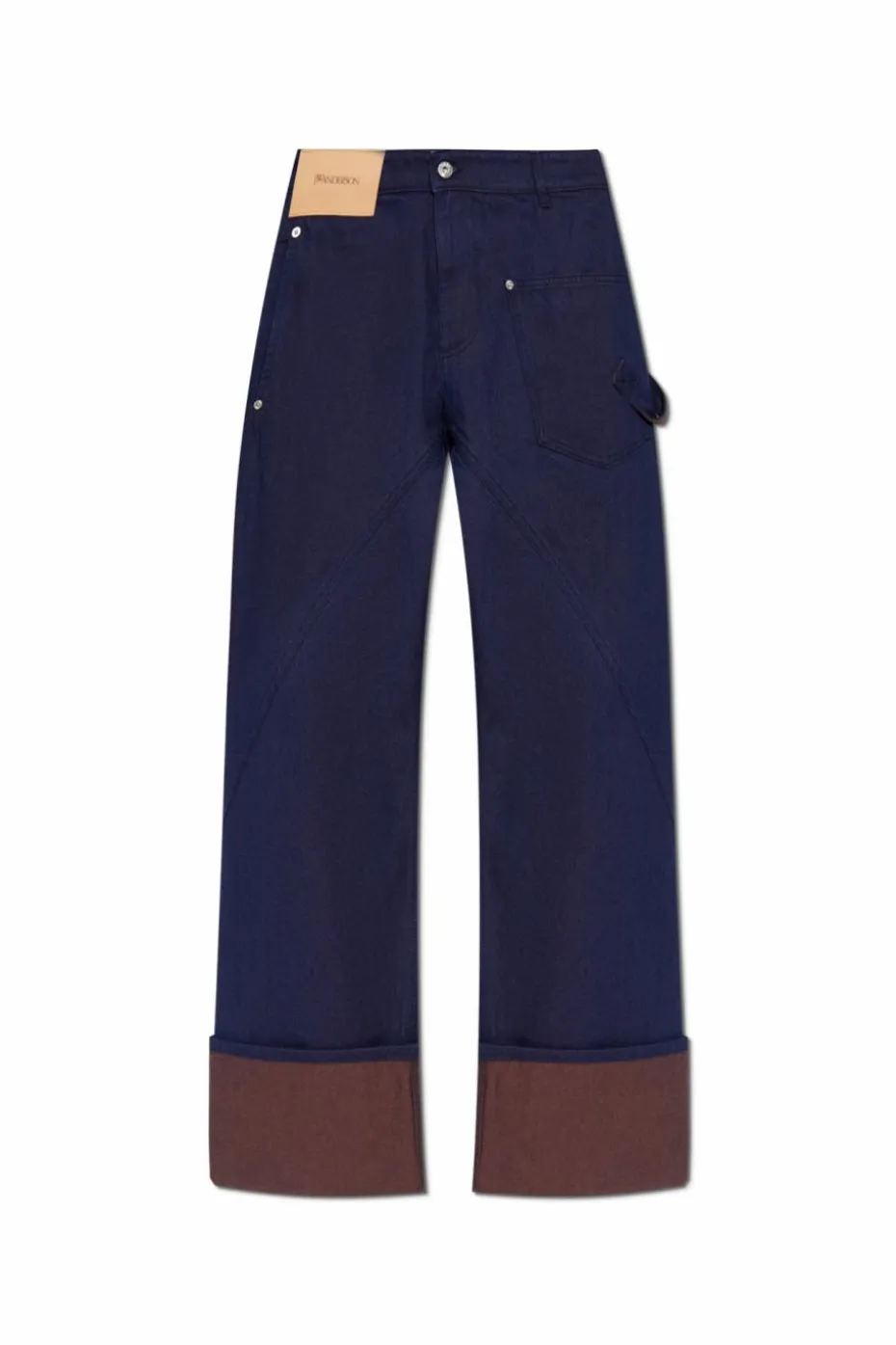JW Anderson GRANATOWY Jeansy z zawijanymi nogawkami