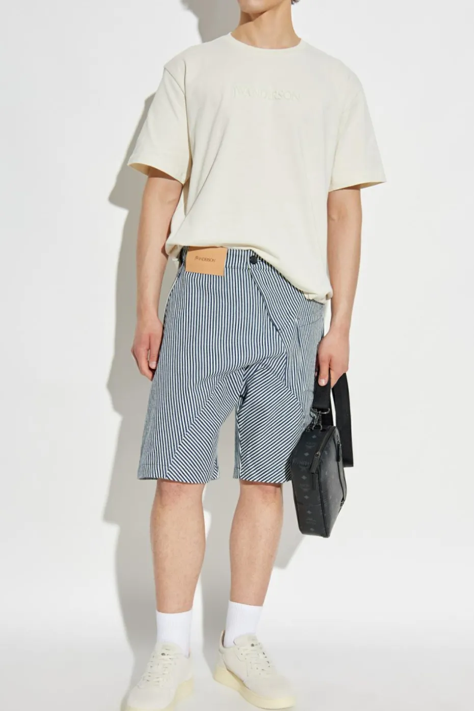 JW Anderson GRANATOWY Szorty w paski