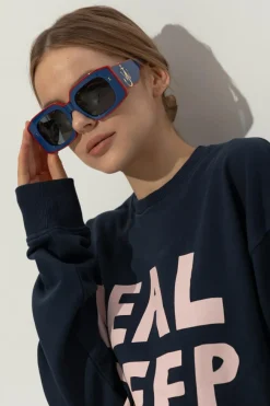 JW Anderson NIEBIESKI Okulary przeciwsłoneczne