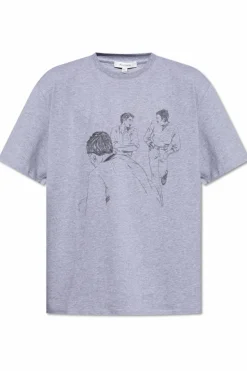 JW Anderson SZARY T-shirt z nadrukiem