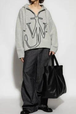 JW Anderson SZARY Wełniany sweter