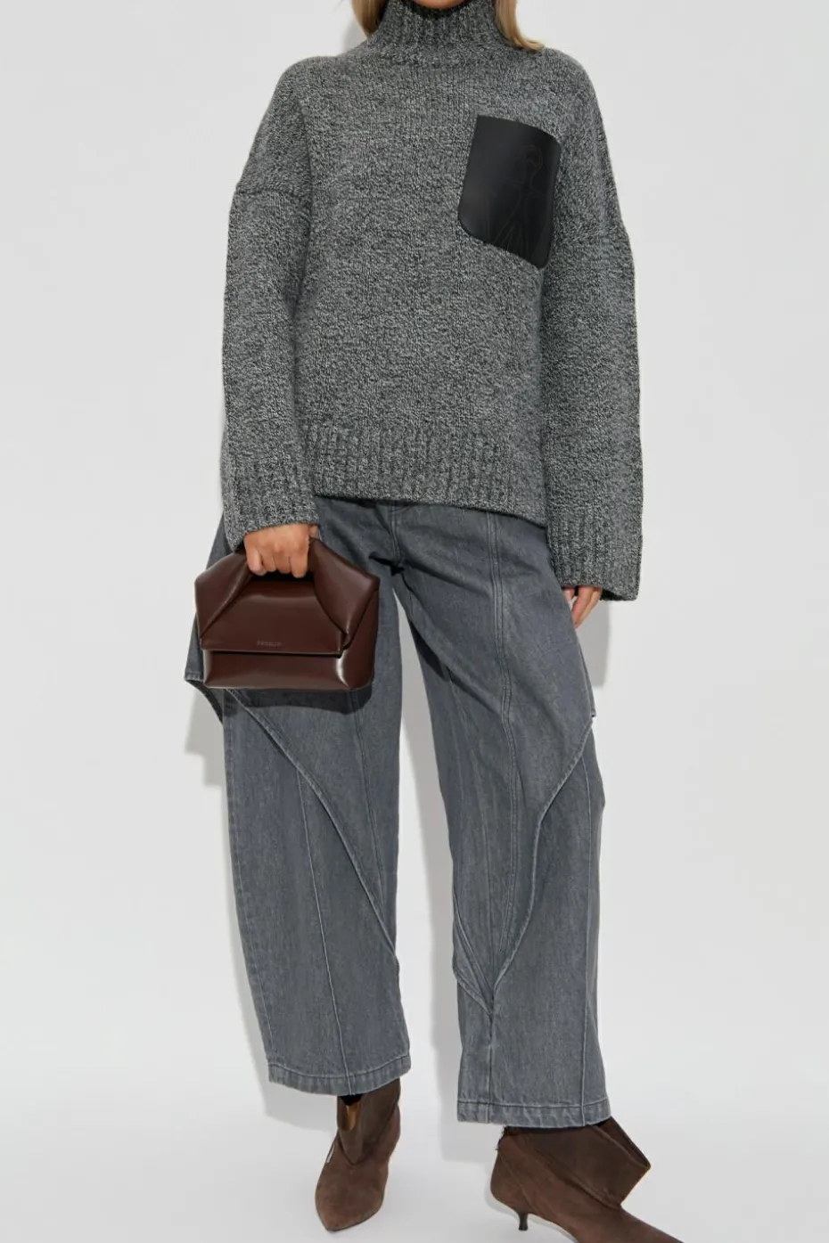 JW Anderson SZARY Wełniany golf