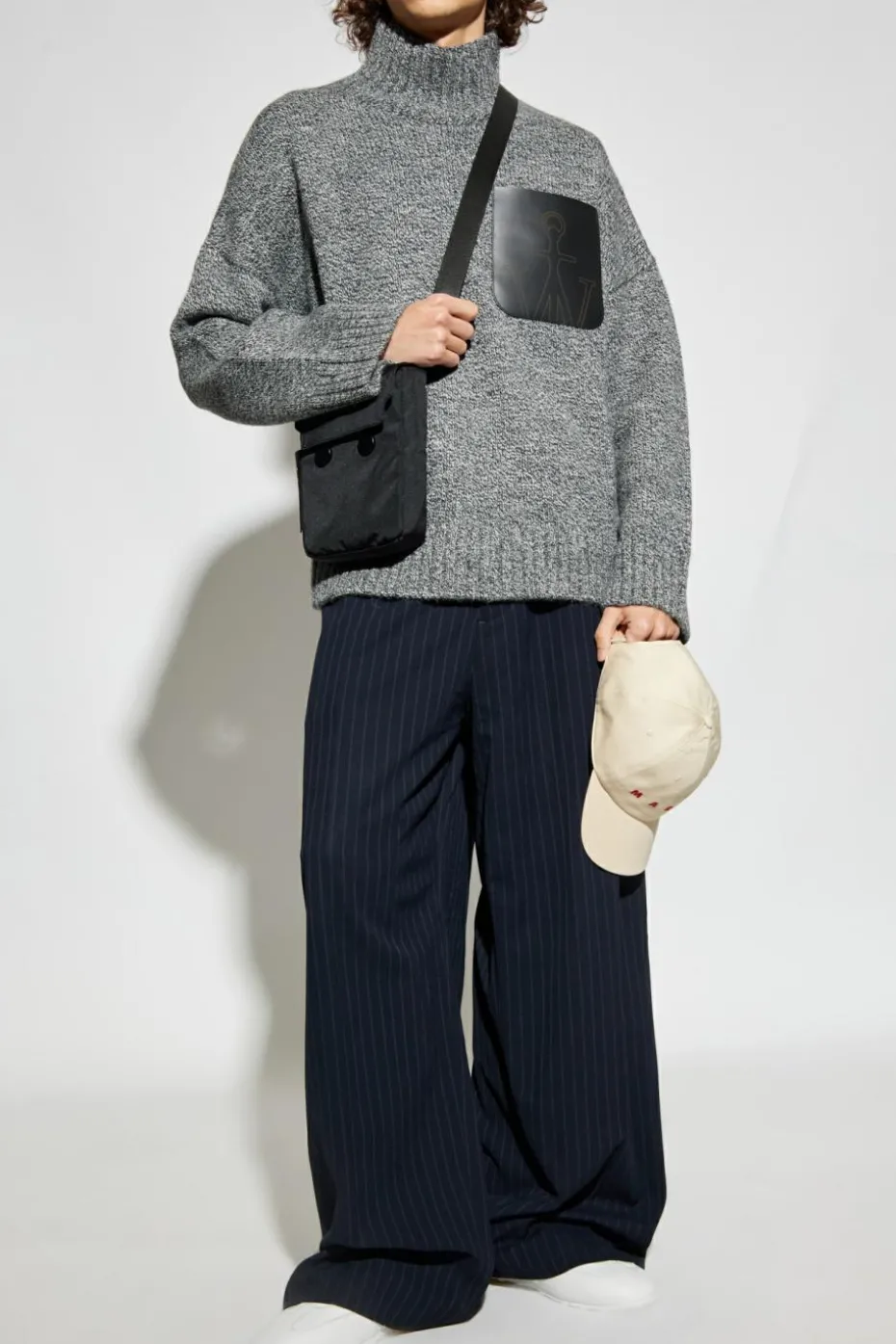 JW Anderson SZARY Wełniany golf