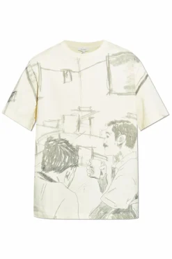 JW Anderson ŻÓŁTY T-shirt z nadrukiem