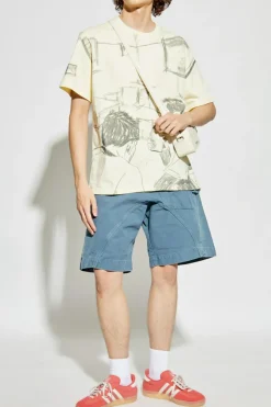 JW Anderson ŻÓŁTY T-shirt z nadrukiem
