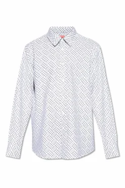 Kenzo BIAŁY Bawełniana koszula z logo