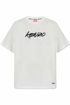 Kenzo BIAŁY T-shirt z nadrukowanym logo