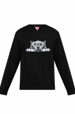 Kenzo CZARNY Bluza z charakterystyczną głową tygrysa