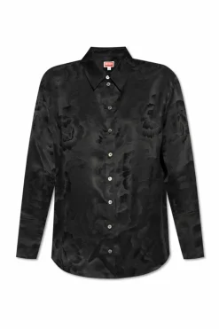 Kenzo CZARNY Koszula z motywem kwiatowym