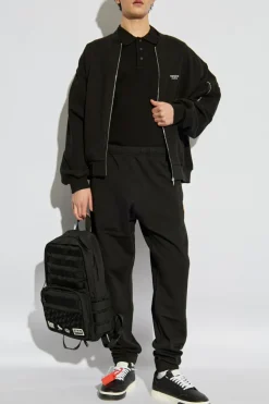 Kenzo CZARNY spodnie dresowe z naszywką z logo