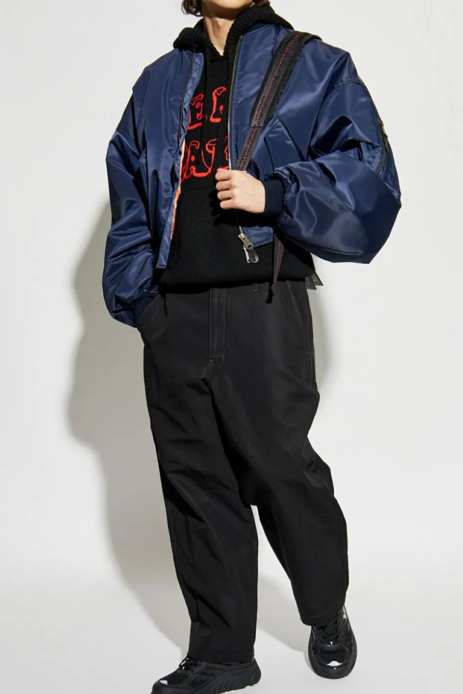 Kenzo CZARNY Sweter z kapturem