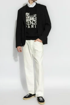 Kenzo CZARNY Sweter z wyszytym logo