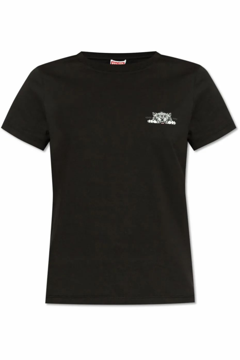 Kenzo CZARNY T-shirt z motywem tygrysa