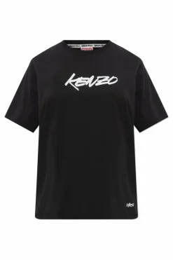 Kenzo CZARNY T-shirt z nadrukowanym logo