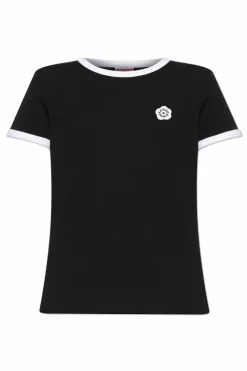 Kenzo CZARNY T-shirt z naszywką z logo