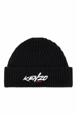 Kenzo CZARNY Wełniana czapka