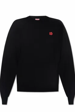 Kenzo CZARNY Wełniany sweter