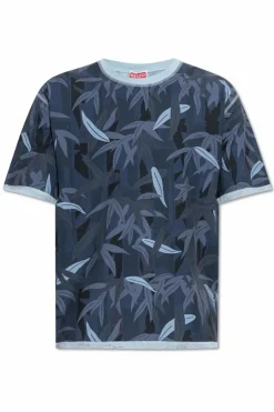 Kenzo GRANATOWY T-shirt z logo