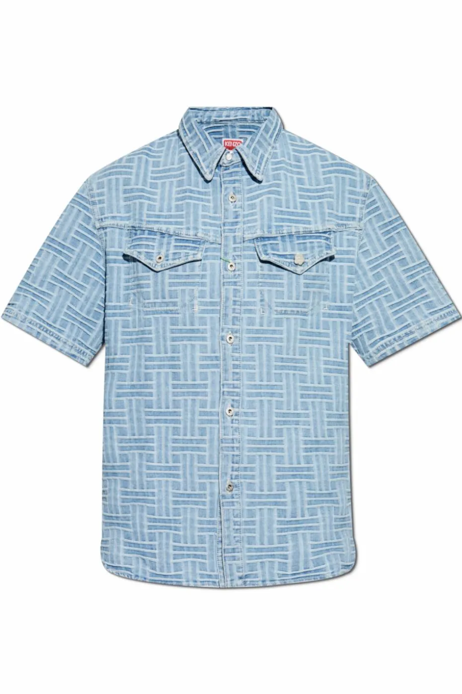 Kenzo jasnoniebieski Jeansowa koszula z krótkimi rękawami