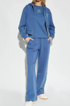 Kenzo NIEBIESKI Bluza z kapturem i połyskującymi aplikacjami